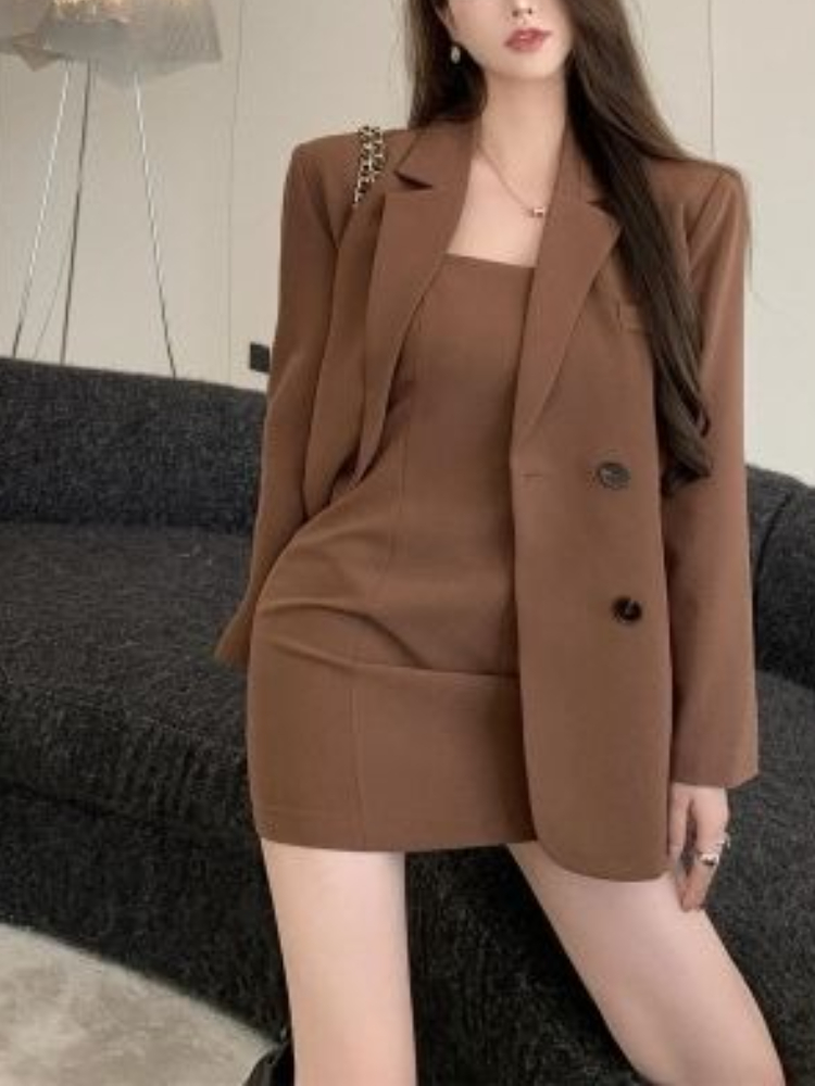 Winter Clothing Pk - Autumn Winter Brown Elegant 2 Piece