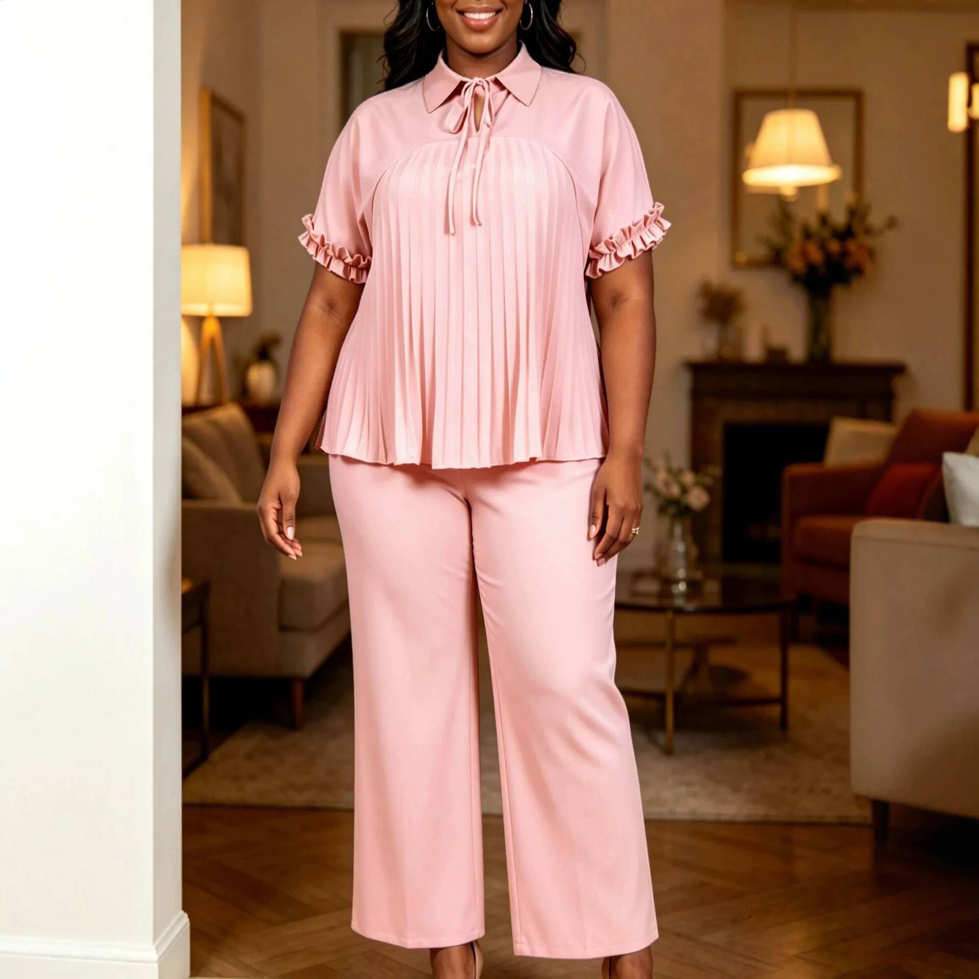 Winter Clothing Plus Size - Plus-size Women's Clothing: Doll-collar Ruffled Sleeve