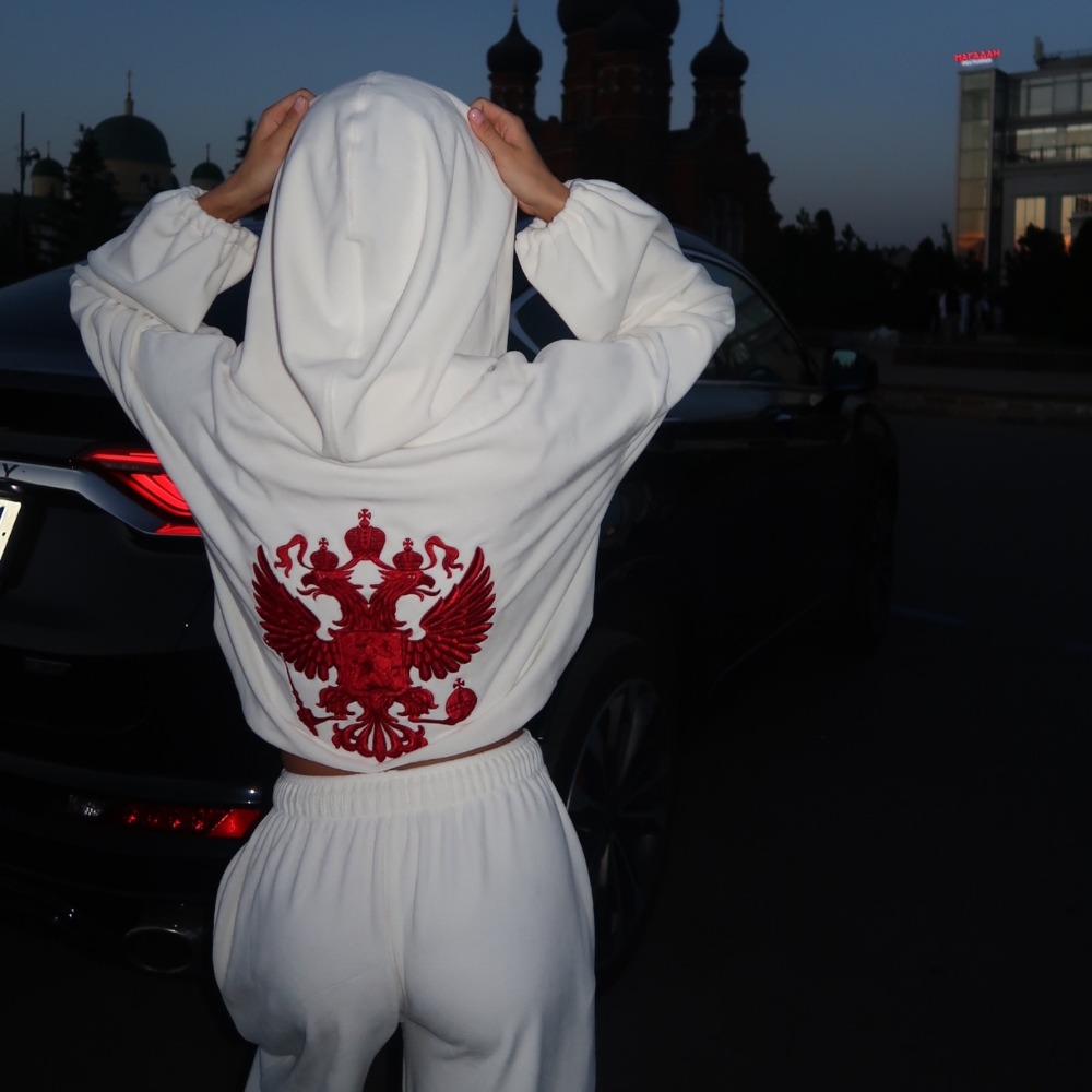 Winter Clothing For - Street Trend Back Embroidered Hoodie Pants