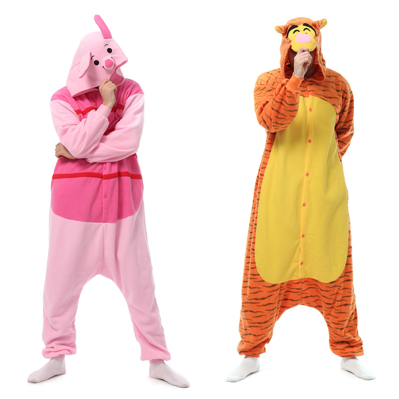 Fleece Hoodie Lined - Animal Kigurumi Costume Halloween Onesie For