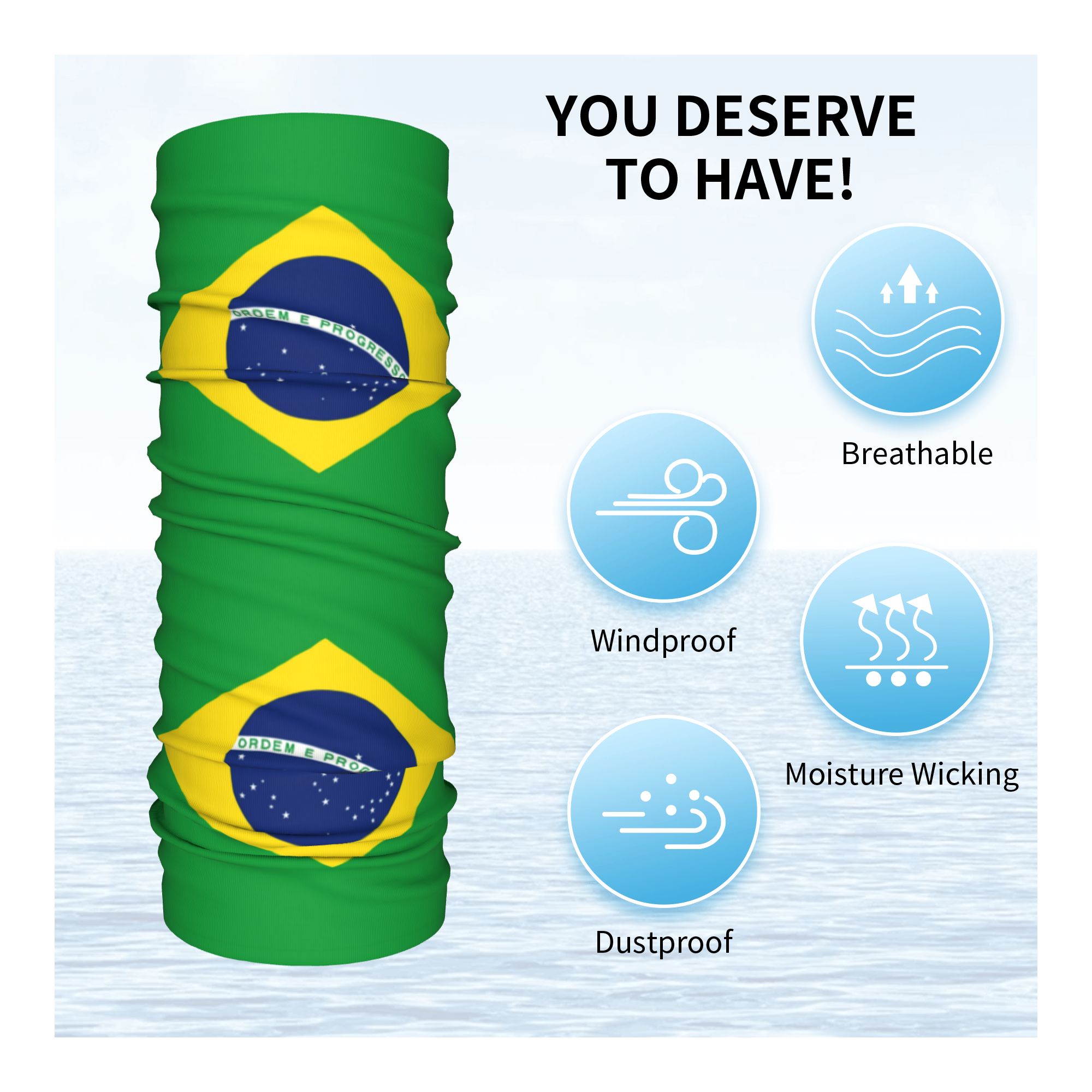 Custom Brazil Flag Bandana Nec - Neck Gaiter Fleece recension och pris