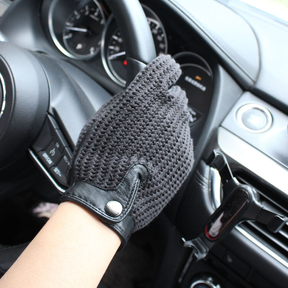 High Quality New Leather Men's - Knit Glove Touch Screen recension och pris