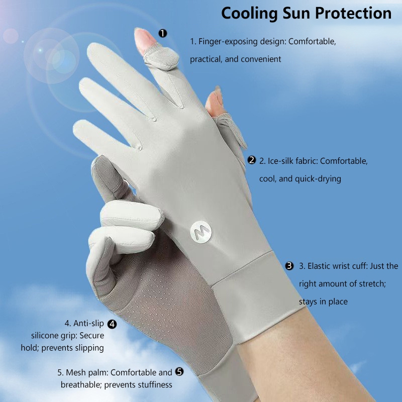 Sunscreen Ice Silk Breathable  - Knit Glove Touch Screen recension och pris