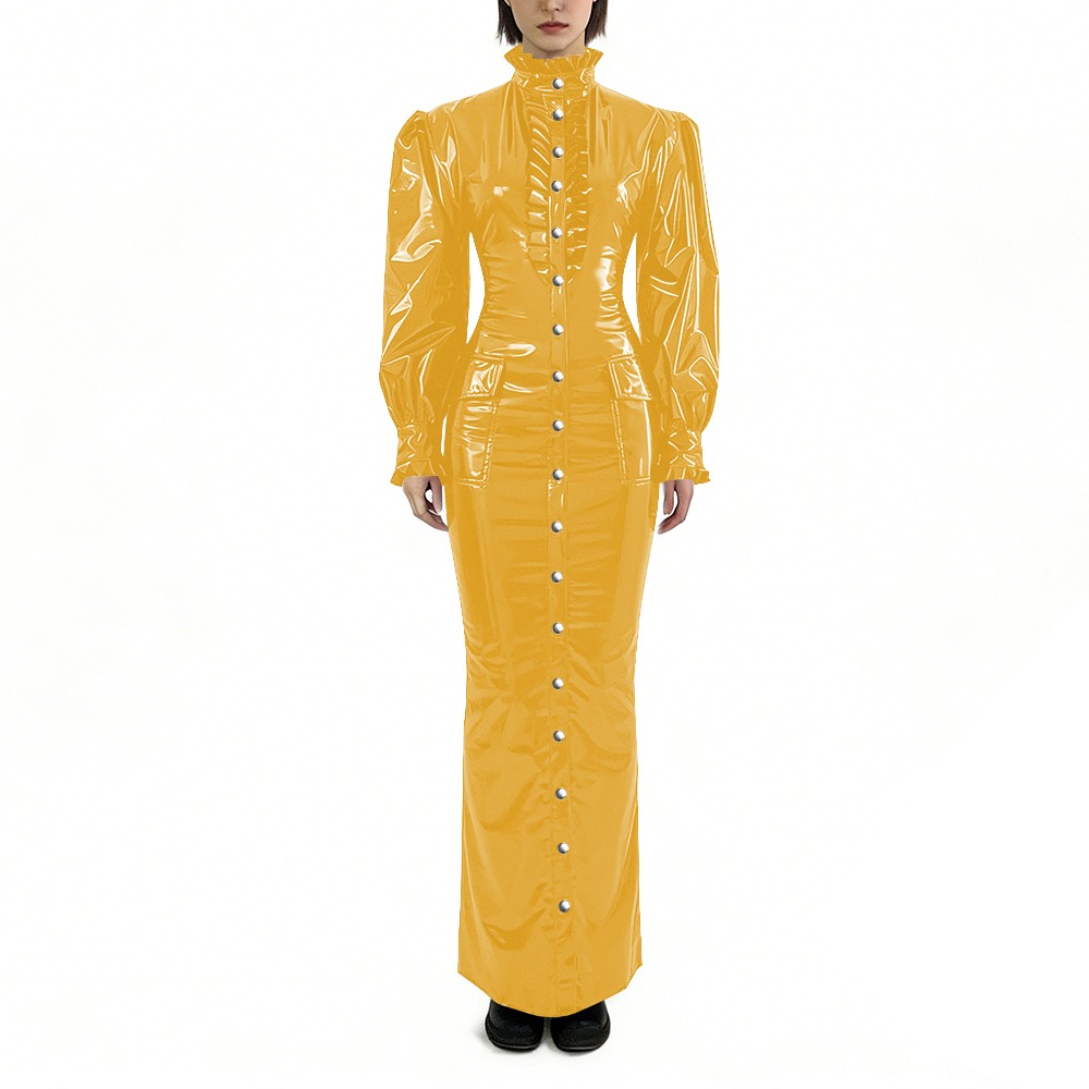 Glossy PVC Long Pencil Dress P - Winter Clothing Plus Size recension och pris