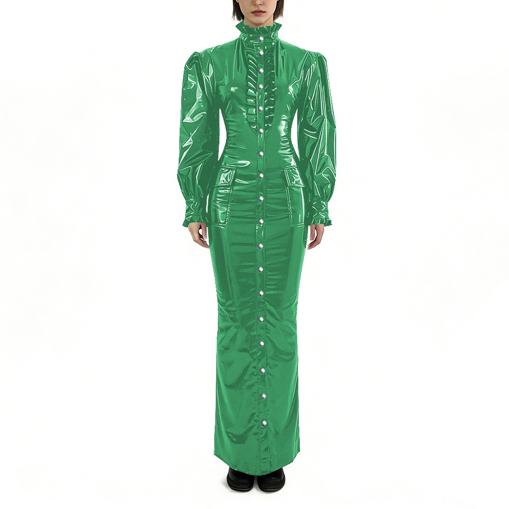 Glossy PVC Long Pencil Dress P - Winter Clothing Plus Size recension och pris