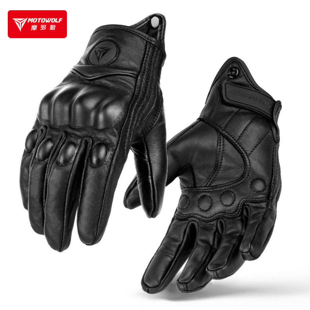 New Vintage Leather Motorcycle - Knit Glove Touch Screen recension och pris