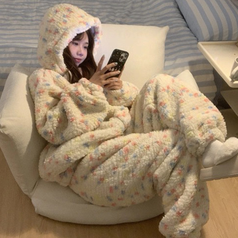 Thickened Winter Pajamas Onesi - Fleece Hoodie Lined recension och pris