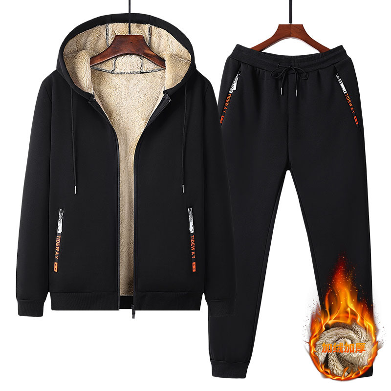 Men Lamb Fleece Lined Tracksui - Fleece Hoodie Lined recension och pris