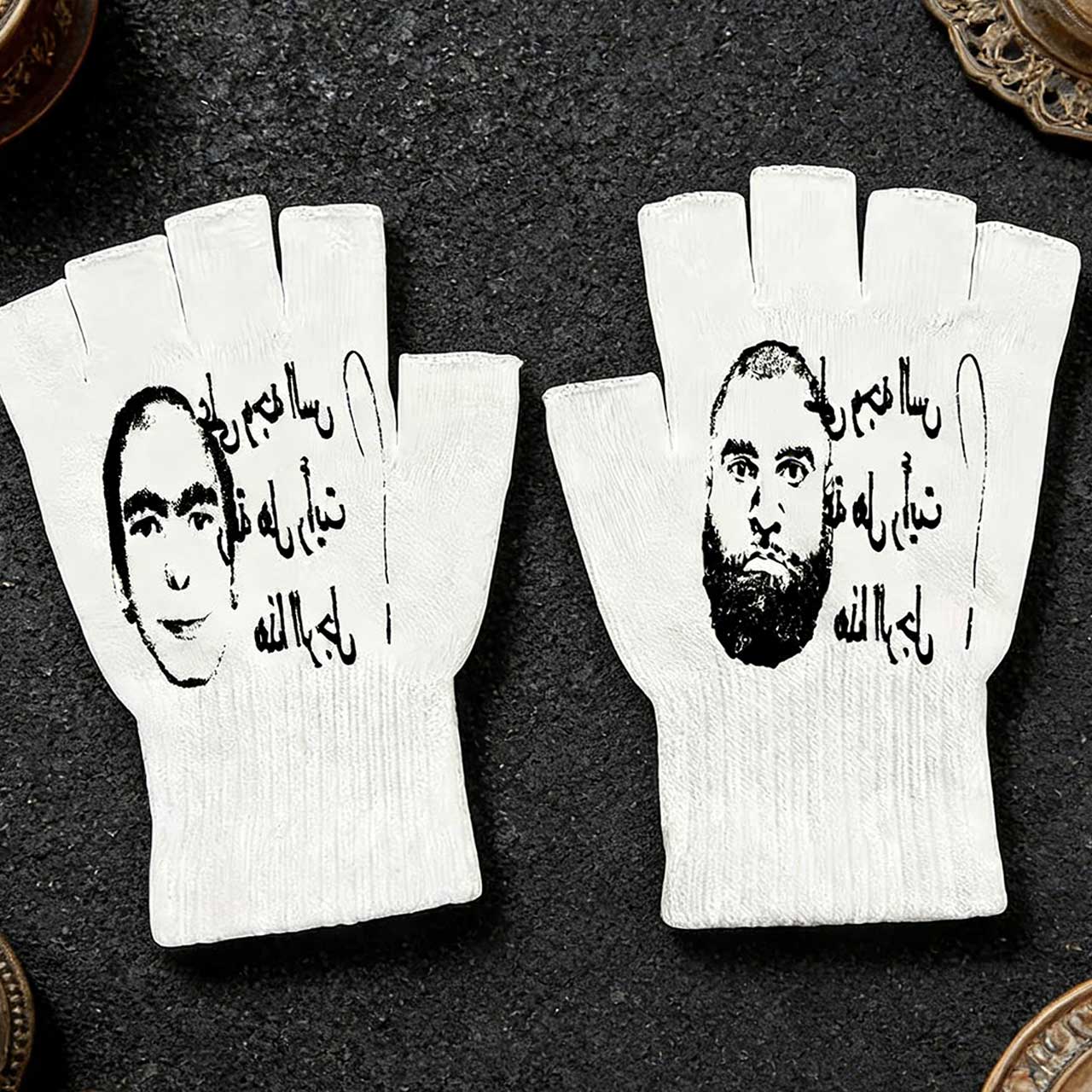 Y2K Retro Printed Fingerless G - Knit Glove Touch Screen recension och pris