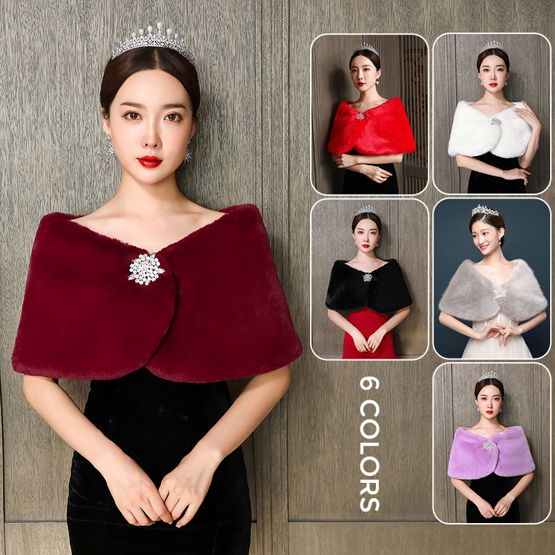 Women Bridal Shawl Wedding Cap - Winter Clothing Pk recension och pris