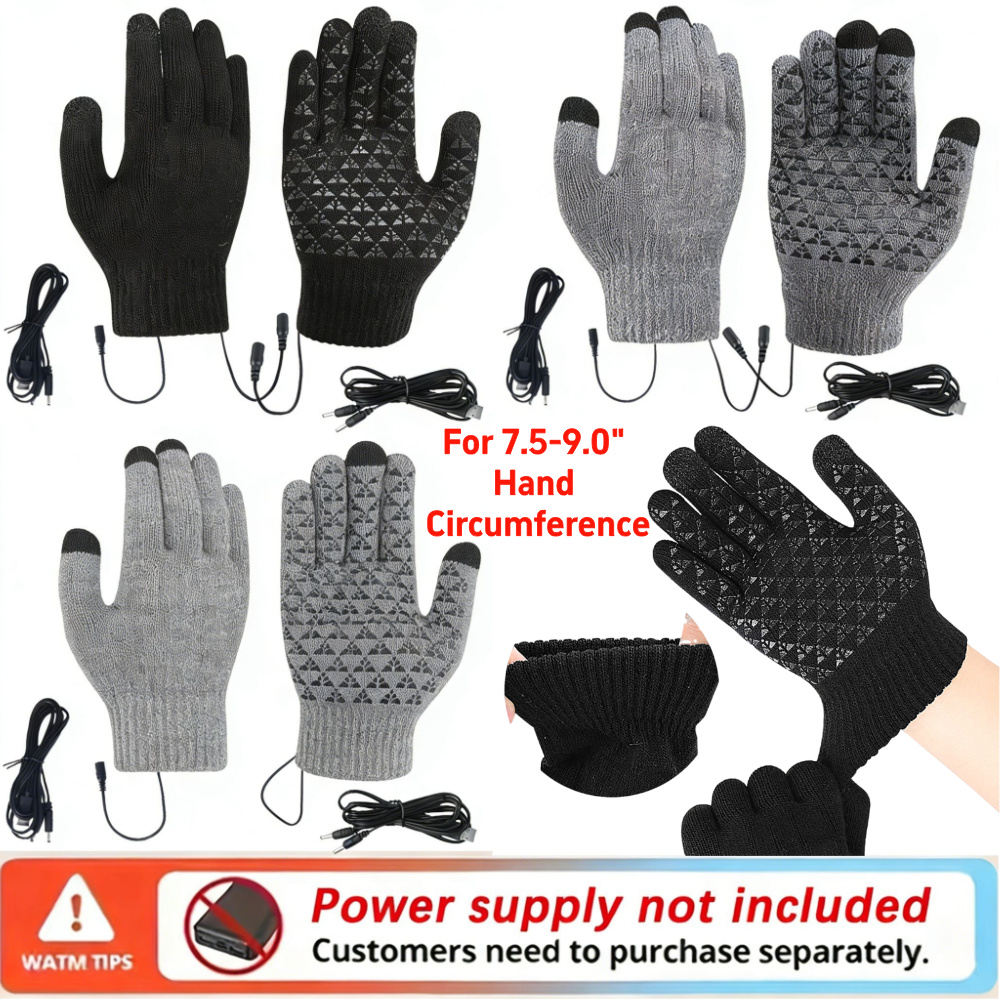 5-1Pairs USB Heated Knitted Gl - Knit Glove Touch Screen recension och pris